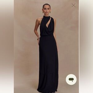 NWT Meshki Galia Cowl Neck Maxi Dress, Black, XXL (fits like L)